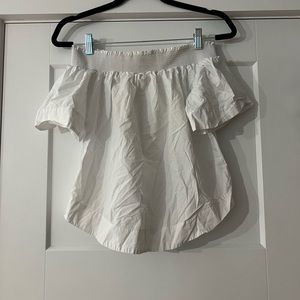 Jcrew Off The Shoulder White Tee, S